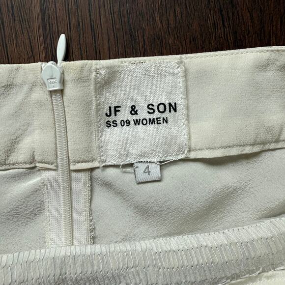 JF & Son Silk Beaded Sequin Skirt Size 4 White Silver SS09 - Picture 12 of 16